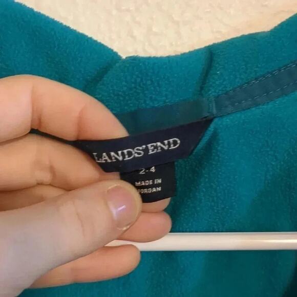 Lands end teal quarter zip fleece jacket size XS - Picture 2 of 4
